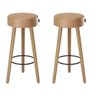 Kit 02 Banquetas Alta 80cm com 3 pés Palito Londres Salaone:Amarula - 1