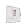 Guarda Roupa Casal Meridian com Espelho 3 Portas 9 Gavetas com Pés - D' Doro Castanho/off White - 2