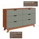 Ver imagem 6 de Cômoda para Quarto 6 Gavetas 100% MDF Alice Yescasa Marrom/Verti/Castanho