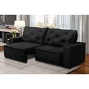 Ver imagem 1 de Sofá Retrátil e Reclinável 3 lugares com Molas 1,80m Alana Suede Preto Madelina