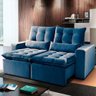 Sofá 4 Lugares Retrátil e Reclinável Azul 486.6 - Serra Decor - 1
