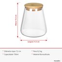 Ver imagem 7 de Pote Hermético de Borossilicato 750ml Transparente 12x8x8cm Mantimentos Cozinha