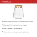Ver mais imagens de Pote Hermético de Borossilicato 750ml Transparente 12x8x8cm Mantimentos Cozinha