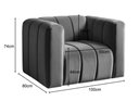 Ver imagem 3 de Poltrona Mona Cor:Veludo Cinza 220