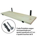 Ver imagem 2 de Kit 3 Prateleiras Madeira de Pino 60x15 com Mão Francesa Arte na Arte Prateleira Madeira de Pino Sup