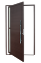 Ver imagem 1 de Porta Pivotante Alumínio Lambril Visione c/Puxador D.Marrom Corten 100 Brimak