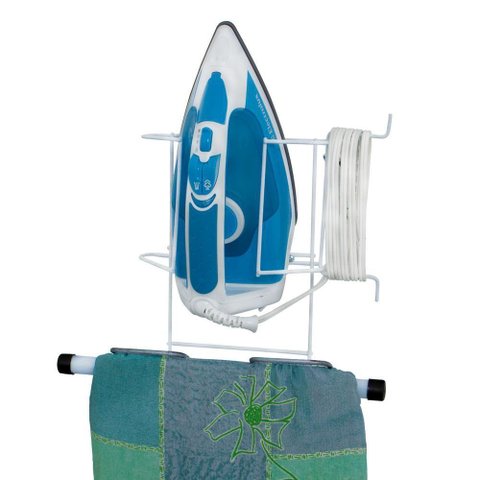 Suporte P/ Ferro E Tabua De Passar Roupas C/ Alça Plastica