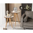 Ver imagem 1 de Conjunto 2 Mesas Retrô Pés Palito Duda California Off White / Freijo - Comprar Moveis em Casa