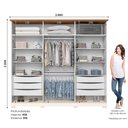 Ver mais imagens de Guarda-roupa Napoli 06 Pts. C/ Espelho Off White/nature - Henn