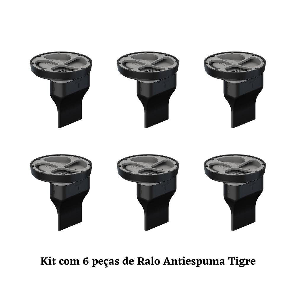 Kit 6 Pçs Ralo Anti-espuma Tigre sem Grelha Dn 100mm - 3