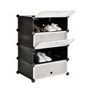 Ver imagem 1 de GUARDA ROUPA MODULAR 4 PRATELEIRAS SAPATEIRA ORGANIZADOR PORTATIL BRINQUEDOS ARMARIO COM PORTA LUXO