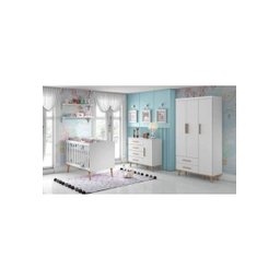 Berço Americano Ludmila Carolina Baby Branco Fosco/ Bétula - 4