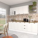 Ver imagem 1 de Cozinha Modulada Aurora 260cm Completa Provençal Clássico Cor:branco