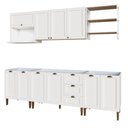 Ver imagem 2 de Cozinha Modulada Aurora 260cm Completa Provençal Clássico Cor:branco
