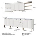Ver imagem 3 de Cozinha Modulada Aurora 260cm Completa Provençal Clássico Cor:branco
