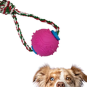 Ver imagem 2 de Brinquedo Mordedor com Corda com Plush Ball para Cachorro: Rosa