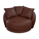 Ver imagem 1 de Poltrona Giratória 122cm Mercy Courino Marrom - Sallar Home