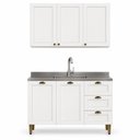 Ver imagem 2 de Cozinha Completa Modulada 2 Peças 5 Portas 3 Gavetas 120cm Provençal Branco - Mademovel
