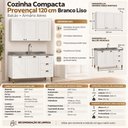Ver imagem 5 de Cozinha Completa Modulada 2 Peças 5 Portas 3 Gavetas 120cm Provençal Branco - Mademovel