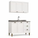 Ver imagem 4 de Cozinha Completa Modulada 2 Peças 5 Portas 3 Gavetas 120cm Provençal Branco - Mademovel