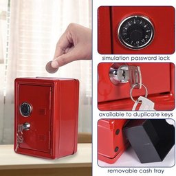 Cofre Metal Portatil Trava Secreta Moedas Documentos Itens Pessoais Infantil Adulto Cofrinho - 4 Cofre Metal Portatil Trava Secreta Moedas Documentos Itens Pessoais Infantil Adulto Cofrinho - 4