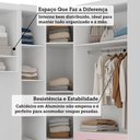 Ver imagem 5 de Quarto Modulado Queen de Canto com Guarda-roupas Maleiro e Cabeceira Alpes Master Luciane Móveis