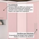Ver imagem 4 de Quarto Modulado Queen de Canto com Guarda-roupas Maleiro e Cabeceira Alpes Master Luciane Móveis