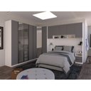 Ver imagem 1 de Quarto Completo de Canto Casal com 8 Módulos Espelho e Vidro Reflecta Prime Plus Luciane Móveis