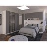 Quarto Completo de Canto Casal com 8 Módulos Espelho e Vidro Reflecta Prime Plus Luciane Móveis - 1