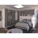 Ver imagem 2 de Quarto Completo de Canto Casal com 8 Módulos Espelho e Vidro Reflecta Prime Plus Luciane Móveis