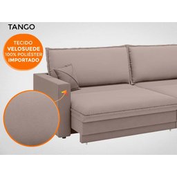 Sofá Tango 2,00M Sem Caixa, Retrátil e Reclinável Velosuede Marrom - Netsofás - 6