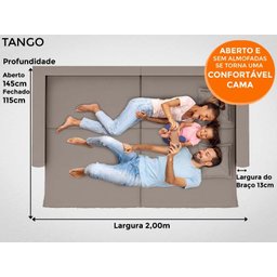 Sofá Tango 2,00M Sem Caixa, Retrátil e Reclinável Velosuede Marrom - Netsofás - 9