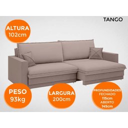 Sofá Tango 2,00M Sem Caixa, Retrátil e Reclinável Velosuede Marrom - Netsofás - 7
