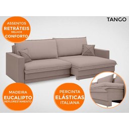 Sofá Tango 2,00M Sem Caixa, Retrátil e Reclinável Velosuede Marrom - Netsofás - 5