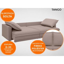 Sofá Tango 2,00M Sem Caixa, Retrátil e Reclinável Velosuede Marrom - Netsofás - 4