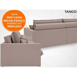 Sofá Tango 2,00M Sem Caixa, Retrátil e Reclinável Velosuede Marrom - Netsofás - 3