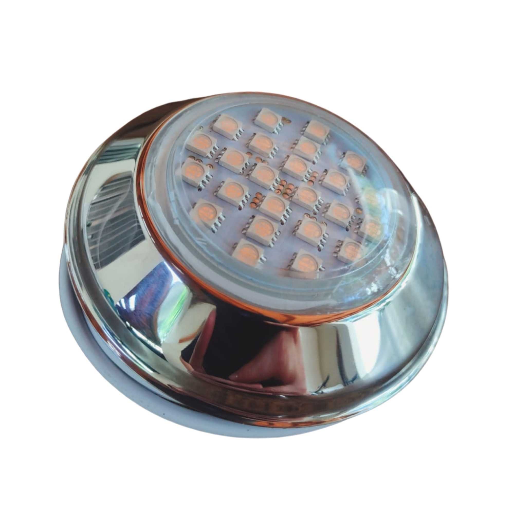 Refletor Power LED 5W Inox Cor da Luz Branca Iluminação para Piscina