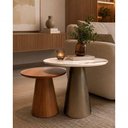 Ver imagem 5 de Conjunto de Mesas Laterais Duo Verona Orgânico MDF 51cm e 41cm Amadeirado