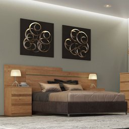 Cabeceira Box Casal Logan com 2 Mesas de Cabeceira Clic Móveis - 2