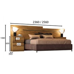 Cabeceira Box Casal Logan com 2 Mesas de Cabeceira Clic Móveis - 4