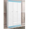 Guarda-Roupa Catatau 3 Portas Inf. Azul/Branco J&A Móveis - 1
