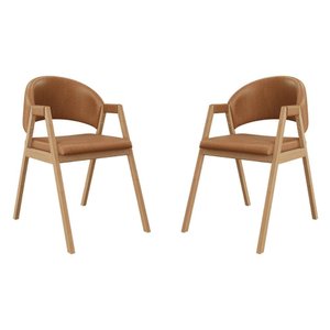 Kit 02 Cadeiras Suellen Decorativa para Mesa Jantar Courino Cor:marrom Claro