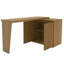 Ver imagem 7 de Mesa para Escritório Extensível em L ou Reta Ripado Milão Yescasa 2 Portas 180cm MDF Marrom/Carvalho