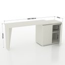 Ver imagem 5 de Mesa para Escritório Extensível em L ou Reta Ripado Milão Yescasa 2 Portas 180cm MDF Marrom/Carvalho