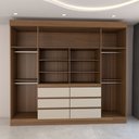 Ver imagem 6 de Guarda-roupa Casal Luxuria 4 Portas 6 Gavetas com Espelho Cinamomo - Panorama Móveis