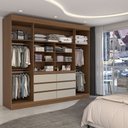 Ver imagem 3 de Guarda-roupa Casal Luxuria 4 Portas 6 Gavetas com Espelho Cinamomo - Panorama Móveis