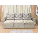 Ver imagem 1 de Sofá Retrátil Reclinável Confortável Várias Cores e Tamanhos Cor:bege;tamanho:2,70