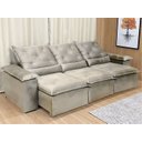 Ver imagem 3 de Sofá Retrátil Reclinável Confortável Várias Cores e Tamanhos Cor:bege;tamanho:2,70