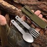 Canivete Multifuncional Camping Pesca Abridor Colher Garfo com bainha - Verde - 4