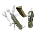 Ver imagem 1 de Canivete Multifuncional Camping Pesca Abridor Colher Garfo com bainha - Verde